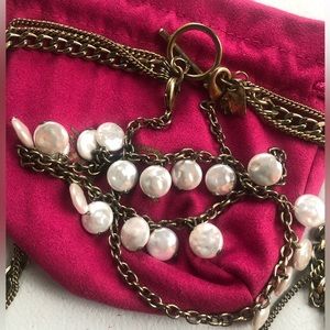 Silpada KR costume brass and pearl necklace